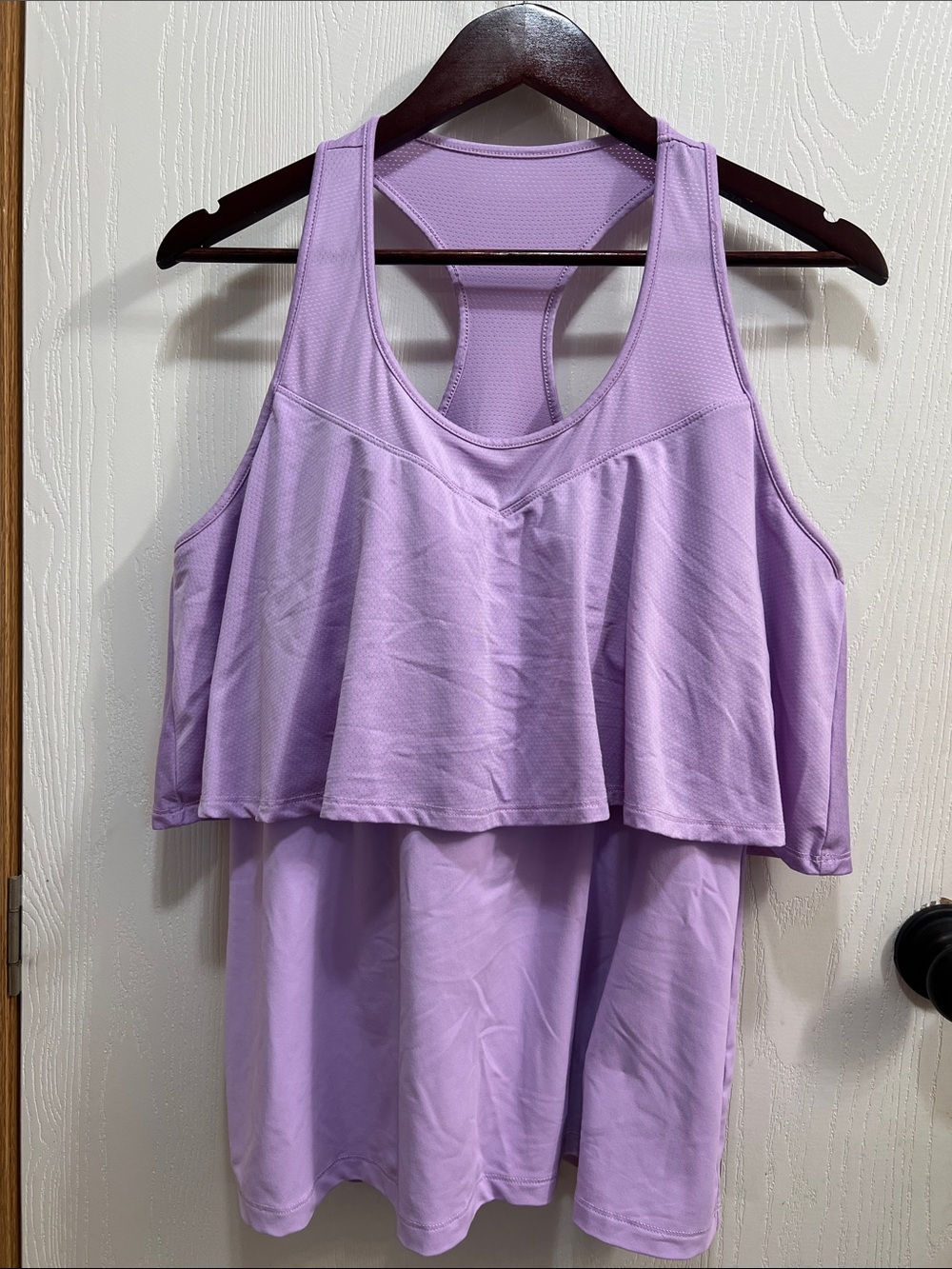 Fabletics Lilac Layered Racerback Tank Top
